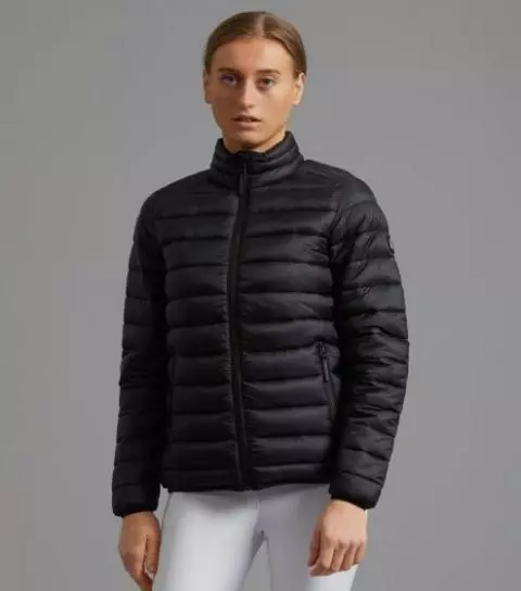 Reeves Black Leather Puffer Vest