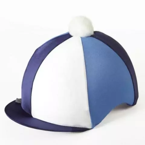 Capz Lycra Skull Cap Cover Tri Colour with Pom Pom Hat Silks