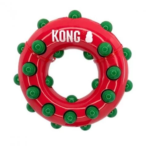 KONG Holiday Dotz Ring Small Chew Dog Toys Discount Equestrian