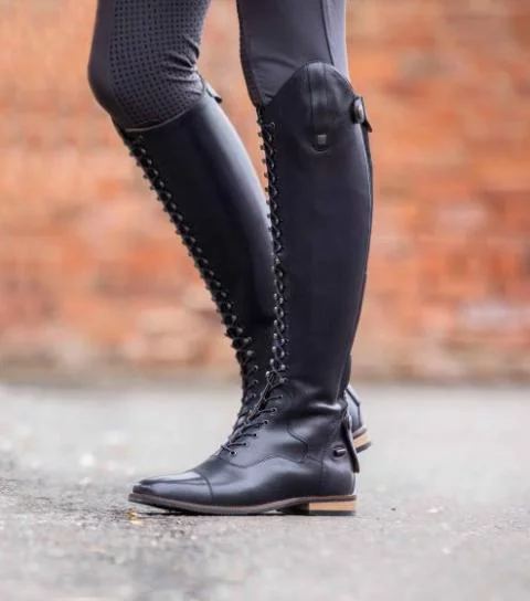 Black leather riding boots uk top