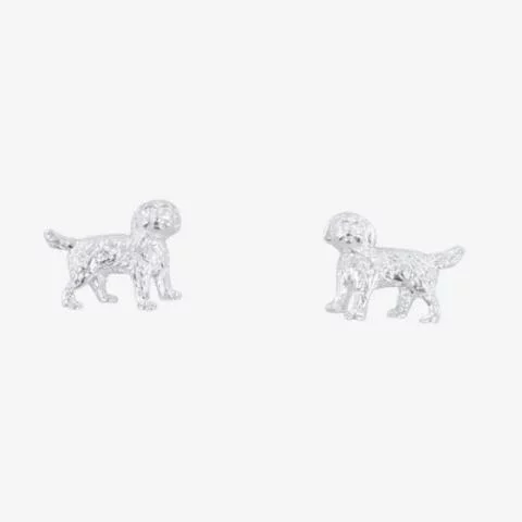 Reeves Reeves Silver Labradoodle Stud Earrings