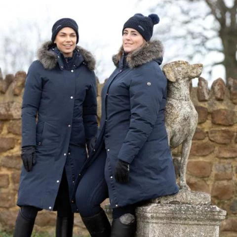 Equetech Warrior Longline Waterproof Padded Coat Navy Long Riding Coats Jackets Equetech