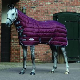 WeatherBeeta ComFiTec 210D Channel Quilt Combo Neck Medium - Maroon Grey White - WeatherBeeta