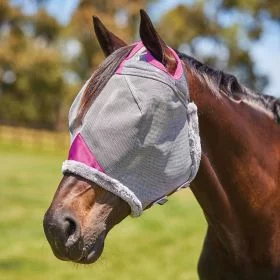 Weatherbeeta Comfitec Deluxe Durable Mesh Mask - Black - Purple - WeatherBeeta
