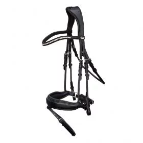 Schockemohle Anatomic Malibu Rolled Flash Bridle Black - Schockemohle