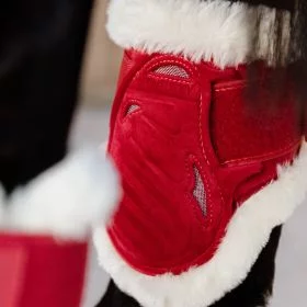 Kentucky Horsewear Vegan Sheepskin Young Horse Velvet Fetlock Boots - Red
