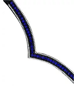 Equipride V Shape 5 Row Royal Blue Black Clear Browband - Equipride
