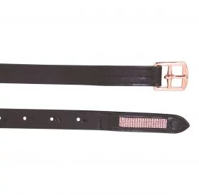 Hy Equestrian Rosciano Rose Gold Stirrup Leathers - Black -  HY