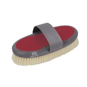 HySHINE Active Groom Goat Hair Body Brush - Vivid Merlot -  HY