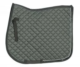 Rhinegold Elite Diamante Trimmed Saddle Cloth  Grey