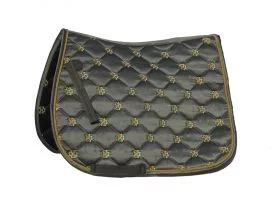 Rhinegold Lucky Clover Satin Saddle Pad Black - Rhinegold