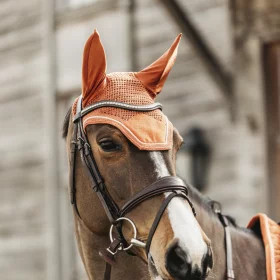 Kentucky Wellington Velvet Fly Veil - Orange -  Kentucky Horsewear