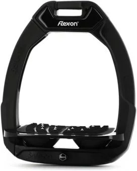 Flex-On Safe On Stirrups Inclined Ultra Grip Tread Black - Black Footbed - Black Elastomers - Flex-On