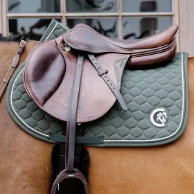 Kentucky 3D Logo Onion Quilt Jumping Saddle Pad - Pine Green