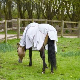 Rhinegold Mombasa Waterproof Topline Fly Rug With Neck Cover Grey -  Rhinegold