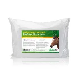 Aqueos Equine Disinfectant Wipe Pouch - Biodegradable & Compostable