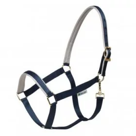 Bucas Dublin Padded Luxury Headcollar  Navy - Silver