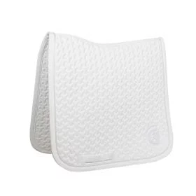 Kentucky Horsewear Dressage Saddle Pad Plaited 3D Logo -White
