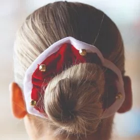 Equetech Christmas Bells Hair Scrunchie - Red - Equetech