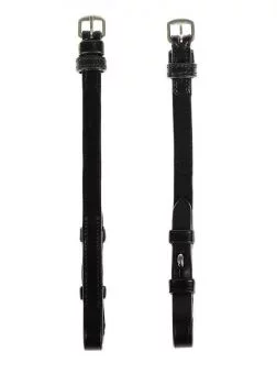 PS of Sweden Cheek Pieces flat with french hooks and selectable cradles™ with Dark Stitches Black