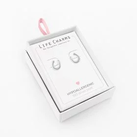 Life Charms Lucky Horseshoe Silver Stud Earrings - Life Charms