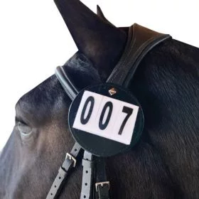 Equetech Luxe Dressage Bridle Number - Pair - Black -  Equetech