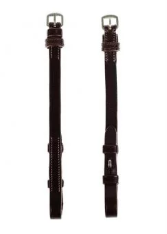 PS of Sweden Cheek Pieces flat with selectable cradles - french hook White Stitching - Brown
