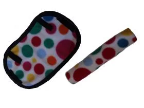 Crafty Ponies Saddle Cloth and matching Girth sleeve with instruction booklet White Multi Spotty
