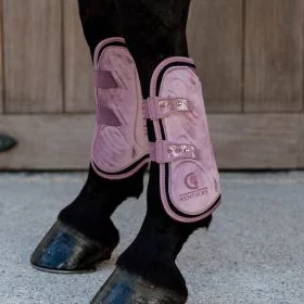 Kentucky Horsewear Tendon Boots Bamboo Elastic Velvet - Old Rose