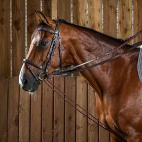 Dy’on Working Collection Leather and Rope Draw Reins - Brown