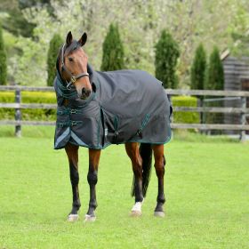 Weatherbeeta Comfitec Plus Dynamic Detach-a-neck Medium/Lite-Grey - Dk Green - White-6'9 - EU 155  - WeatherBeeta