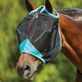 Weatherbeeta ComfiTec Deluxe Fine Mesh Mask - Black/Turqouise - WeatherBeeta