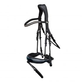 Schockemohle Anatomic Malibu Rolled Flash Bridle Black Patent - Schockemohle