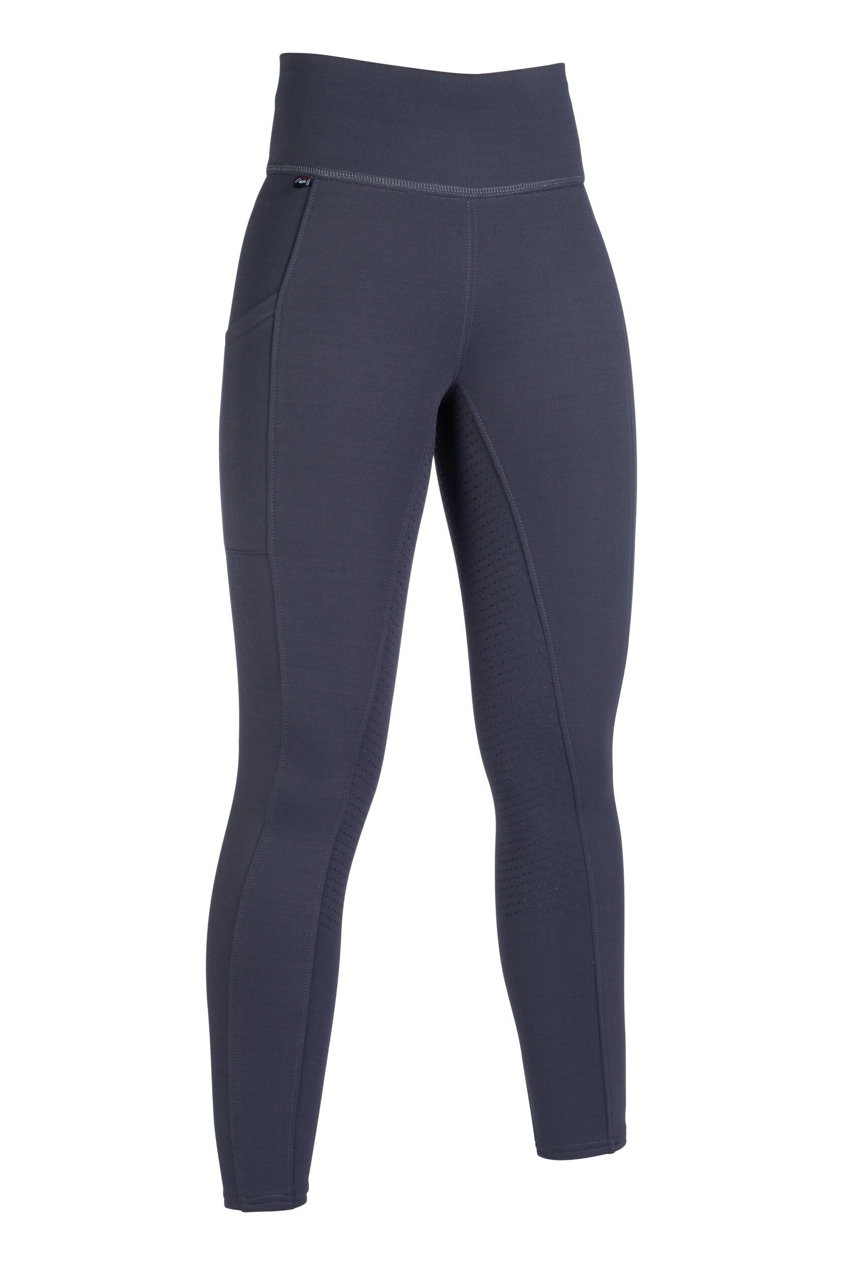 HKM Cosy Riding Tights Full Seat-Dark Grey-6-7yrs - HKM