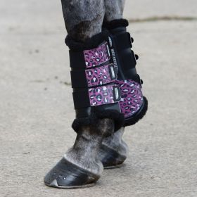 Weatherbeeta Leopard Brushing Boots - Pink