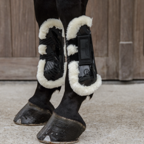 Kentucky Horsewear Vegan Sheepskin Velcro Tendon Boots - Black -  Kentucky Horsewear