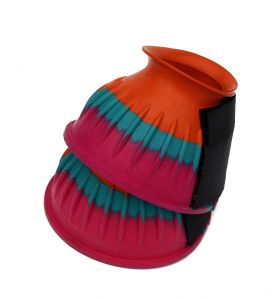 Harlequin Velcro Fastening Over Reach Boots Multi Coloured