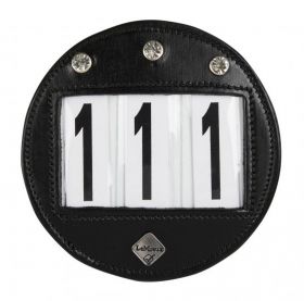 LeMieux Diamante Bridle Number Holder Black Round - LeMieux