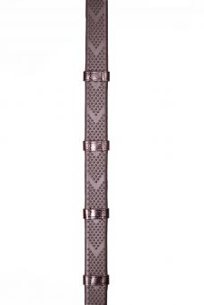Henry James V-Grip Hybrid Rubber Reins with Leather Stoppers - Havana -  Henry James