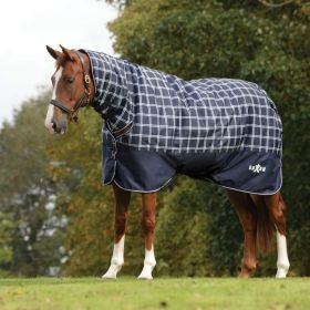 Saxon Defiant 600D Combo Medium Turnout Rug - Navy Plaid
