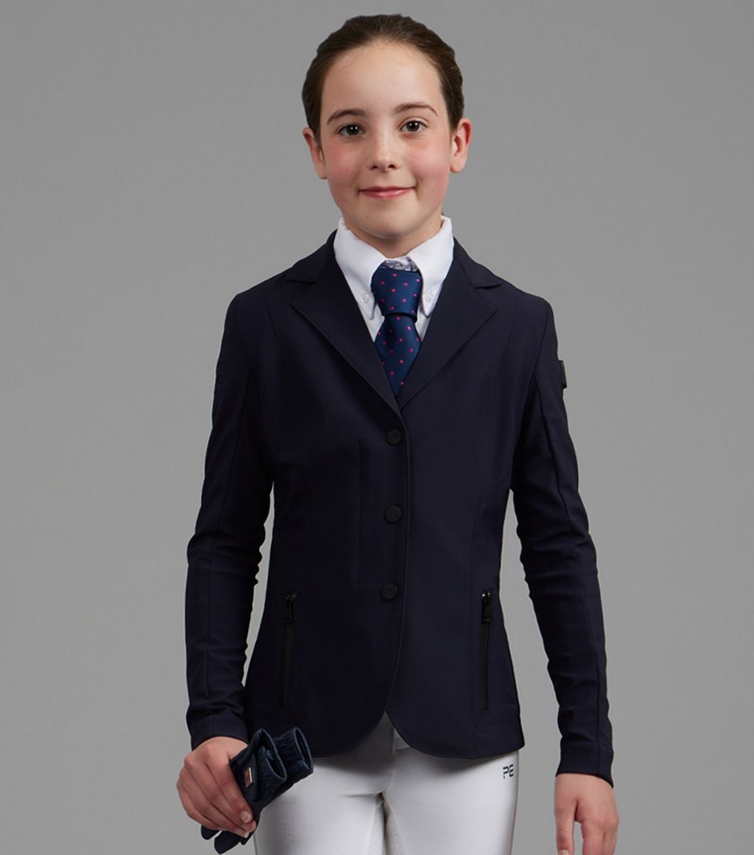 Premier Equine Evinco Girls Competition Jacket - French Navy