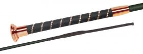 Fleck Silktouch Crystal Dressage Whip - Black & Rose Gold 110cm