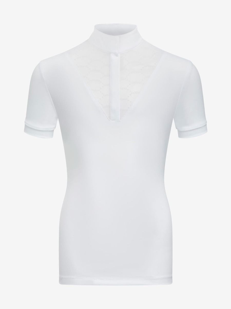 LeMieux Young Rider Eva Short Sleeve Show Shirt-White-11-12 Years - Europe 146-152cm - LeMieux