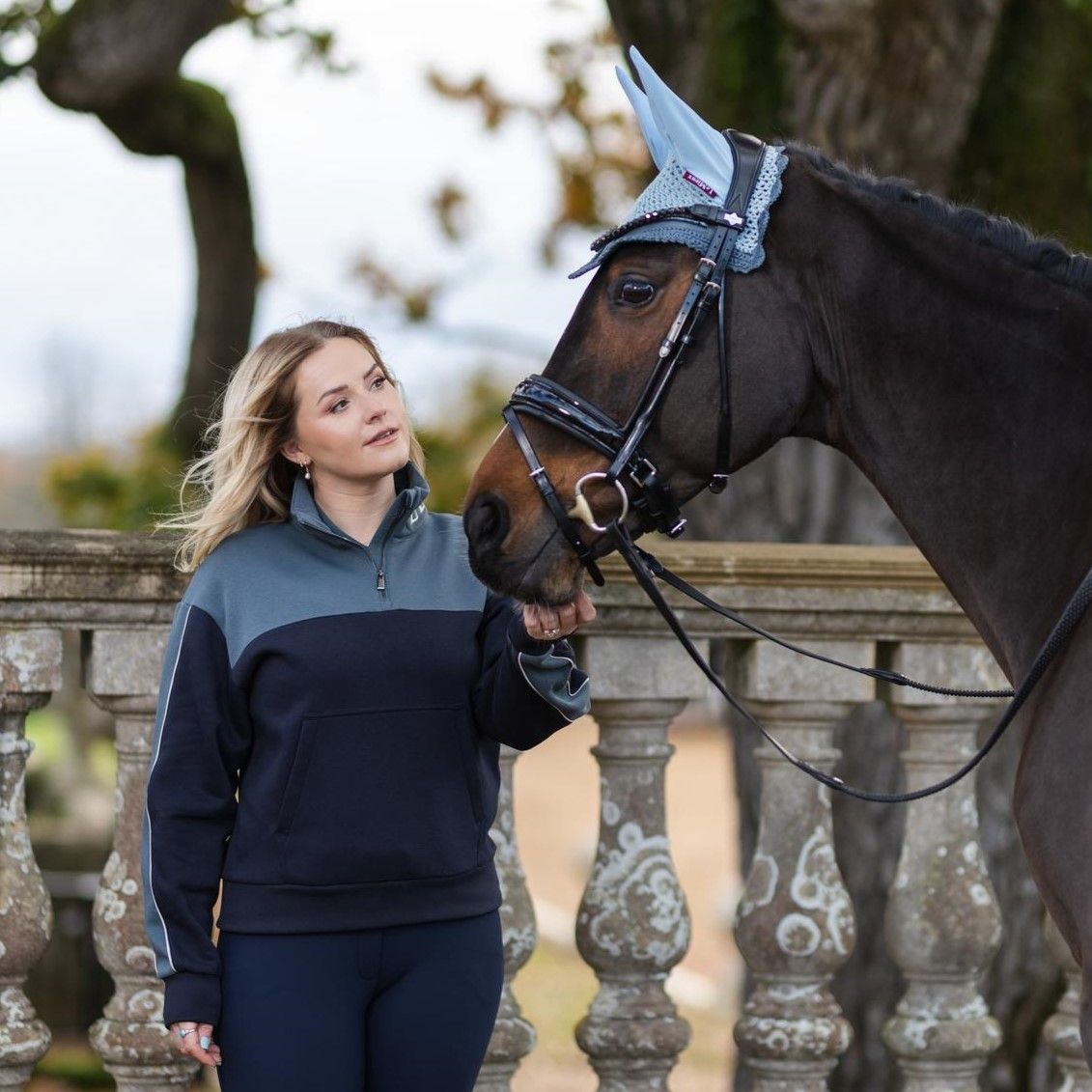 LeMieux Kali Quarter Zip Sweat - Navy Petrol