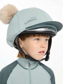 LeMieux Mini Double Pom Hat Silk-Glacier Blue - LeMieux