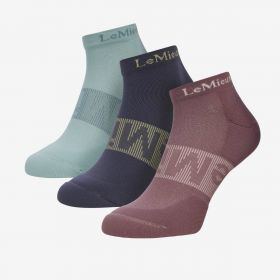 LeMieux Trainer Socks - Rosewood/Dusk/Aqua
