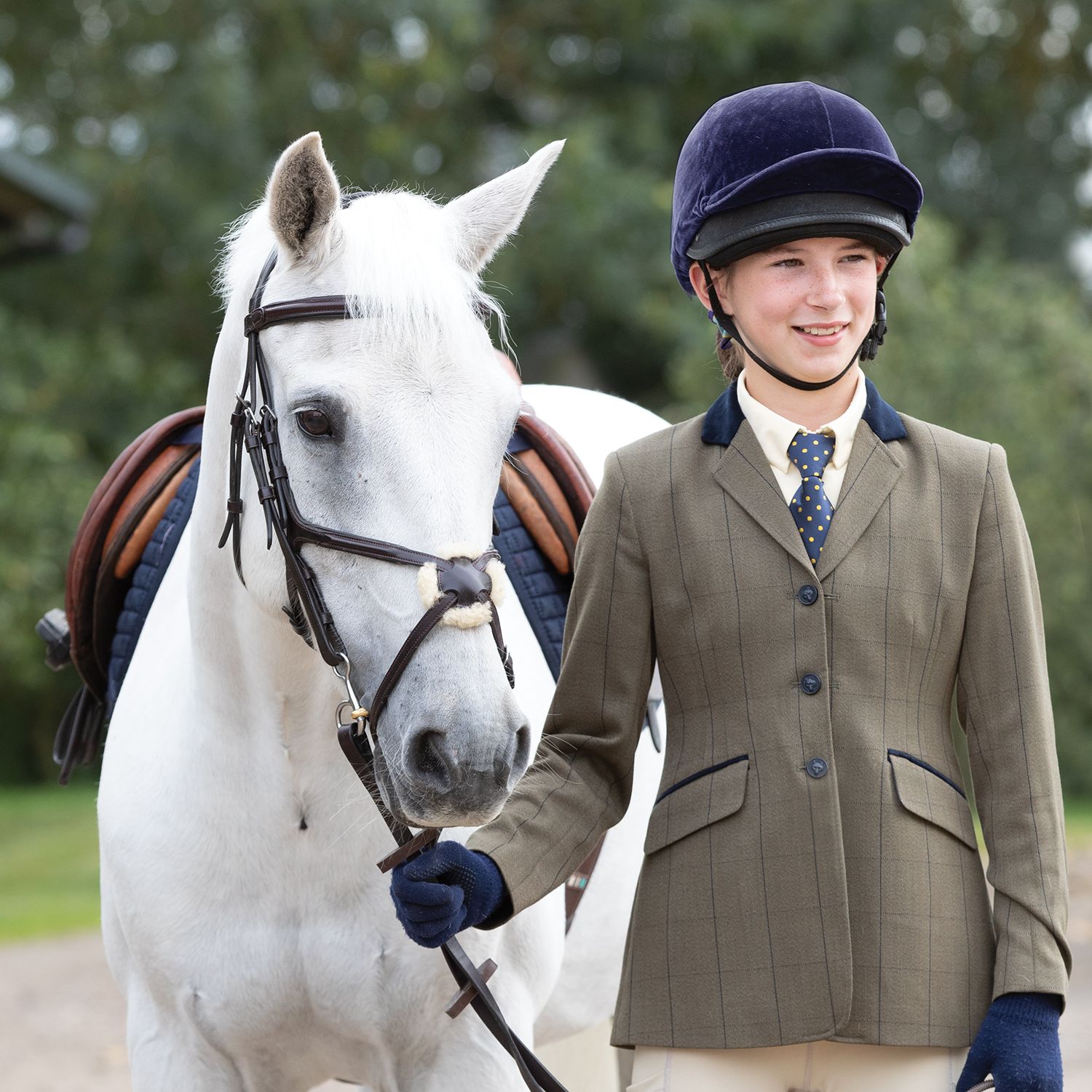 Equetech Junior Bellingham Deluxe Stretch Tweed Riding Jacket-24" Chest - Equetech