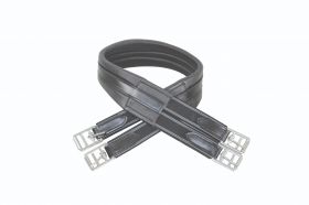 HyCOMFORT Leather Atherstone Padded Girth - Elasticated Both Ends Black - HY