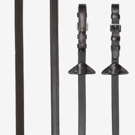 LeMieux Rubber Half Lined Reins - Brown - Brass -  LeMieux