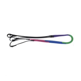 Hy Rubber Covered Training Reins Lilac/Ice Mint/Baby Pink/Baby Blue - HY